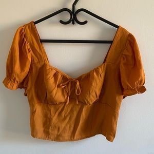 Haute Monde Burnt Orange Crop Top